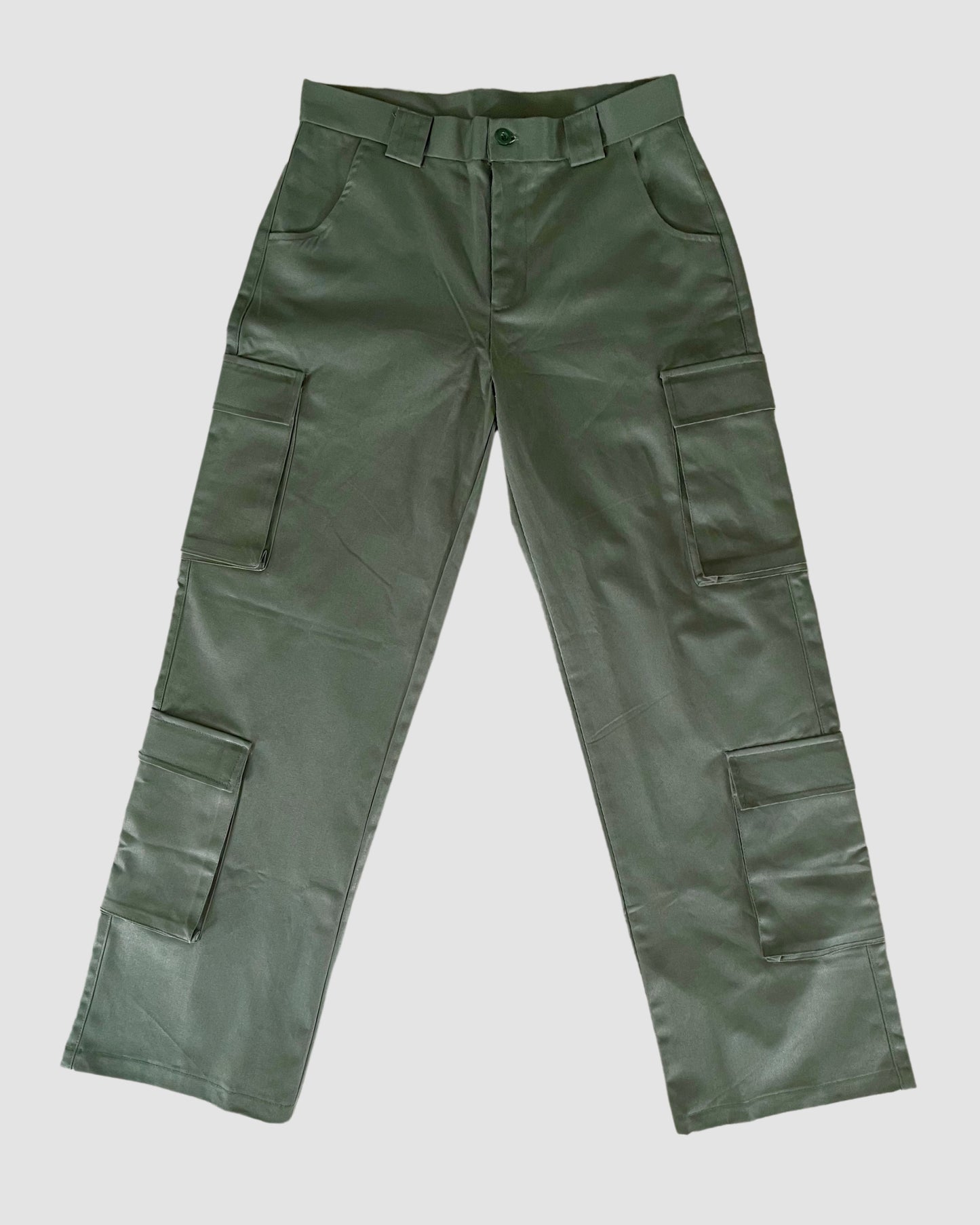 Green (Unwashed) - Unisex Multi Pocket Cargo Pant