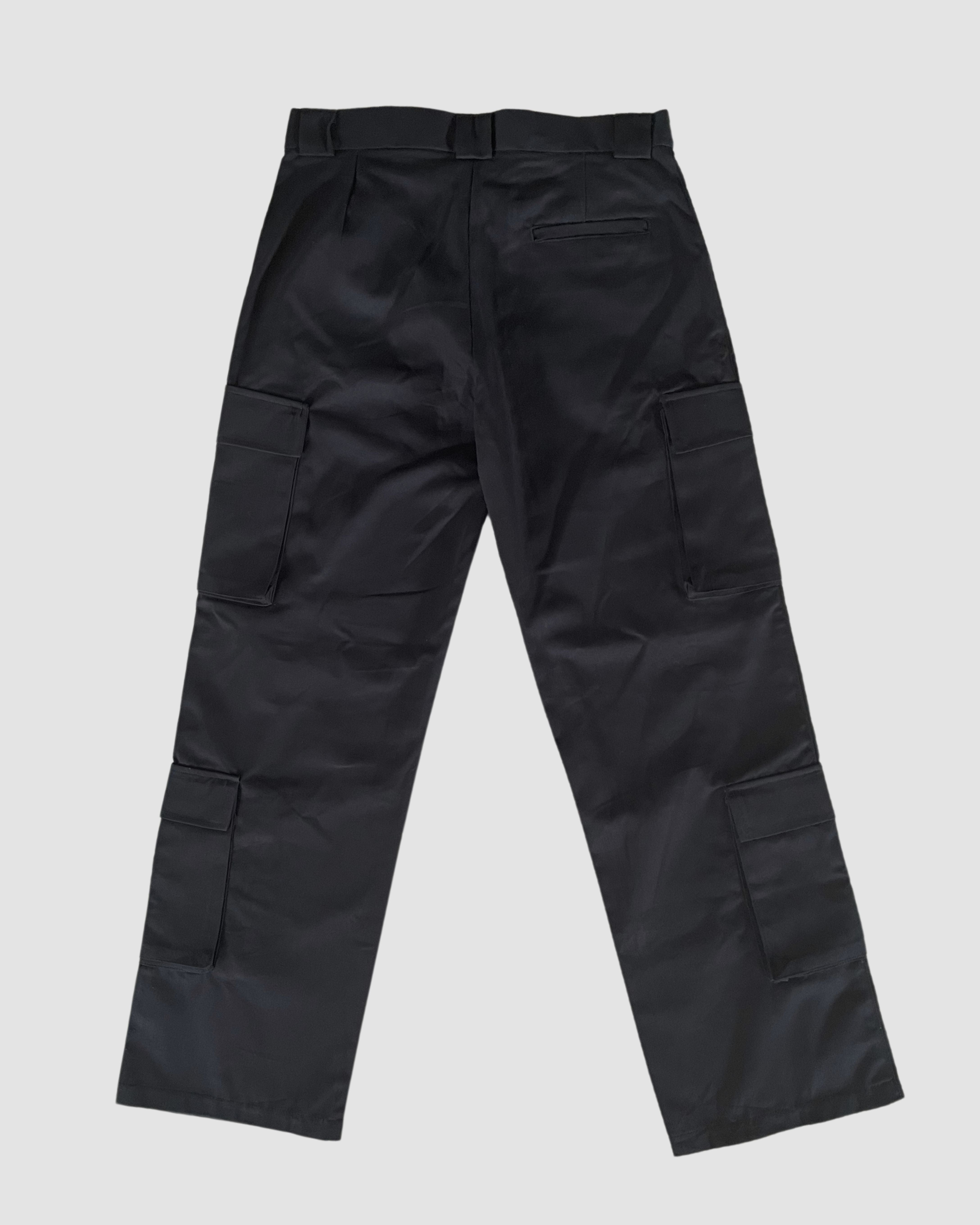 【oan】(Unisex) Pigment Cargo Pocket Pants Mens Casual Cargo Jogger Elastic Waist Hip Hop Punk Cargo